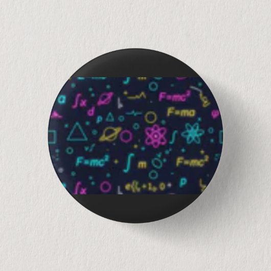 Rond 2,50 Cm Neon Science & Math Formulas Pin Badge | Physics C (Devant)