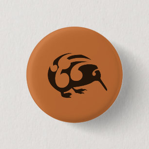 Rond 2,50 Cm Petit badge Brown KIWI