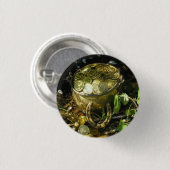 Rond 2,50 Cm Pot d'or de Leprechaun ! Badge (Devant & derrière)