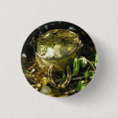Rond 2,50 Cm Pot d'or de Leprechaun ! Badge (Devant)