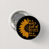 Rond 2,50 Cm Sunflower pin│Inspirational Gift│Positive Badge (Devant & derrière)