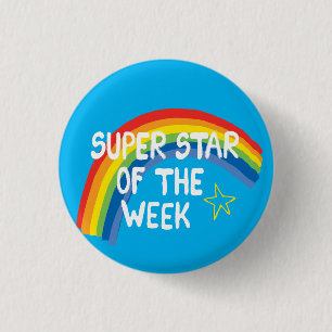 Rond 2,50 Cm Super star of the week pin badge