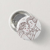 Rond 2,50 Cm Wedding cute badge (Devant & derrière)