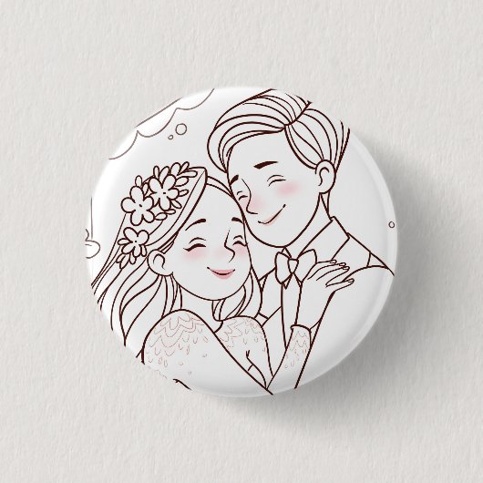 Rond 2,50 Cm Wedding cute badge (Devant)