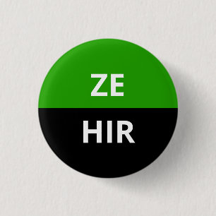 Rond 2,50 Cm Ze/Hir Pronouns Neutrois Badge