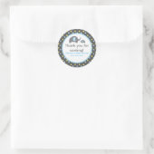 Rond 2 ÉLÉPHANTS Bleu Polka Sticker Baby shower point (Sac)