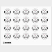 Rond 311 Sticker Cupcake blanc gris divin (Feuille)