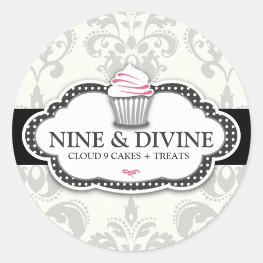 Rond 311 Sticker Cupcake Divine Grey (Devant)