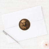 Rond 3D Royal Eagle Head Medallion Style Sticker (Enveloppe)
