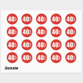 Rond 40% Quarante Pour Cent De Remise Sticker (Feuille)