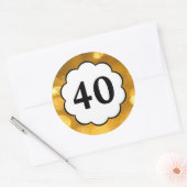 Rond 40 - Sticker en chiffres d'or (Enveloppe)