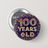 Rond 5 Cm 100 ans 100e anniversaire fantaisie badge (Devant & derrière)