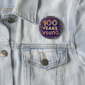 Rond 5 Cm 100 ans jeune 100e anniversaire fantaisie badge (En situation)