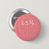Rond 5 Cm 18e anniversaire badge de fête accessoire adolesce (Devant & derrière)