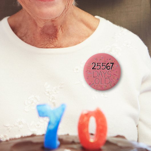 Rond 5 Cm 70e anniversaire âge de badge en jours