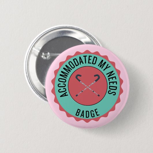 Rond 5 Cm Accommodé mon badge de besoins (Devant & derrière)