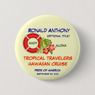 Rond 5 Cm Aloha bouton de badge nominatif de croisière
