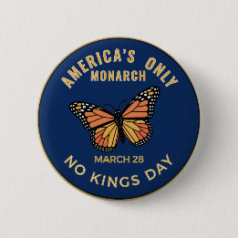 Rond 5 Cm America's Only Monarch No Kings Day Badge