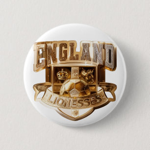 Rond 5 Cm Angleterre Lionesses Gold Badge