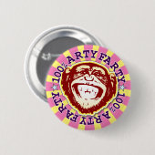 Rond 5 Cm Arty Farty 100% Funny Funky Monkey Badge (Devant & derrière)