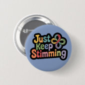 Rond 5 Cm Autisme badge Stim on stimming neuro (Devant & derrière)