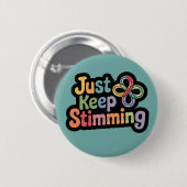 Rond 5 Cm Autisme badge Stim on stimming neuro (Devant & derrière)