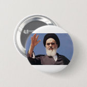 Rond 5 Cm Ayatollah Khomeini Badge (Devant & derrière)