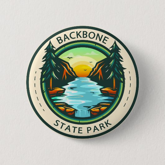 Rond 5 Cm Backbone State Park Badge Iowa (Devant)