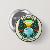 Rond 5 Cm Backbone State Park Badge Iowa (Devant & derrière)