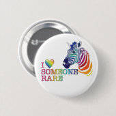 Rond 5 Cm Badge 2,25" - J'Aime Quelqu'Un Rare (Devant & derrière)