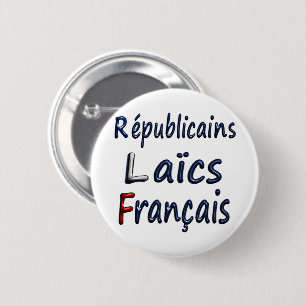 Rond 5 Cm Badge 57 mm, Républicains Laïcs Français