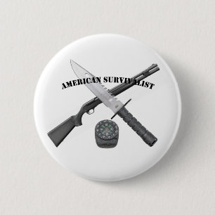 Rond 5 Cm Badge AMERICAN SURVIVALIST