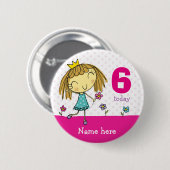 Rond 5 Cm ♥ BADGE ♥ Anniversaire rose princesse quel que soi (Devant & derrière)