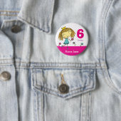 Rond 5 Cm ♥ BADGE ♥ Anniversaire rose princesse quel que soi (En situation)
