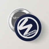 Rond 5 Cm Badge avec logo blanc Wayward (Devant & derrière)