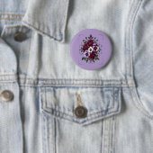 Rond 5 Cm Badge  - Bouquet de Violettes  (En situation)