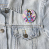 Rond 5 Cm Badge bouton Lord Krishna (En situation)