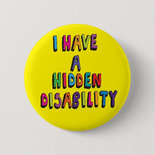 Rond 5 Cm Badge cachée pour handicap (Devant)