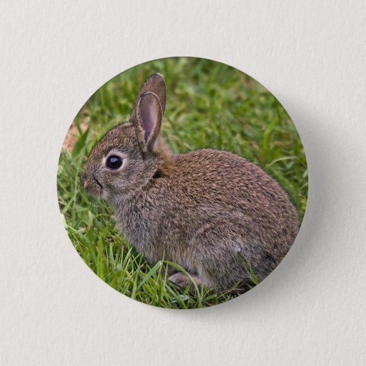 Rond 5 Cm Badge de bébé lapin (Devant)