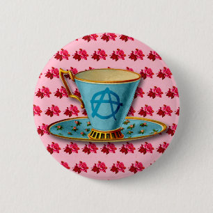 Rond 5 Cm Badge de bouton de la Teacup