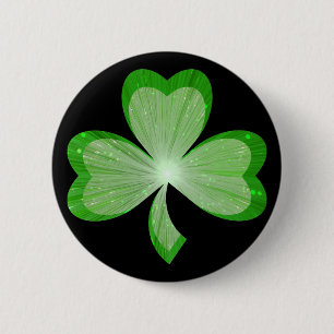 Rond 5 Cm badge de bouton Shamrock noir