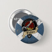 Rond 5 Cm Badge de clan Wallace (Devant & derrière)