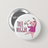 Rond 5 Cm Badge De Cochon Hippy Hugger (Devant & derrière)
