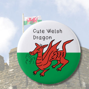 Rond 5 Cm Badge de dragon gallois pour les gens mignons du P
