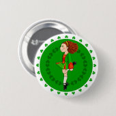 Rond 5 Cm Badge de fille de danse irlandaise (Devant & derrière)