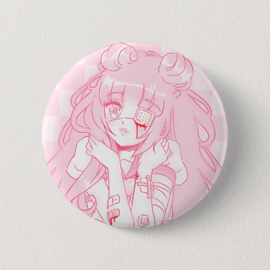 Rond 5 Cm Badge de fille Menhera (Devant)