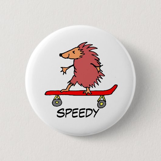 Rond 5 Cm Badge de hérisson de skateboard (Devant)