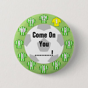 Rond 5 Cm Badge de l'équipe de football avec chemises blanch