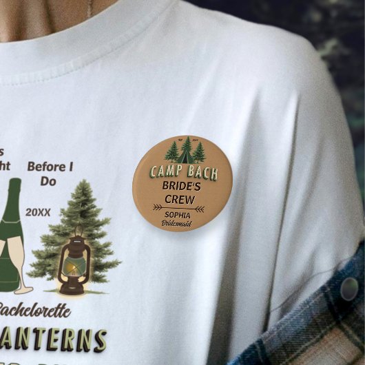 Rond 5 Cm Badge de l'équipe de la mariée au camp rustique | 