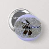 Rond 5 Cm Badge de libellule bleue (Devant & derrière)